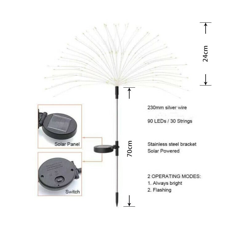 🎁Waterproof Solar Garden Fireworks Lamp⛺︎🕰
