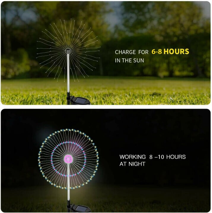 🎁Waterproof Solar Garden Fireworks Lamp⛺︎🕰